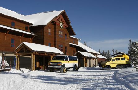 winter adventures faithful lodge snow snowcoach transportation yellowstone