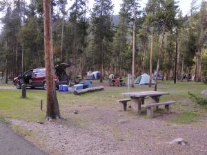 Tent setup at Madison Campground