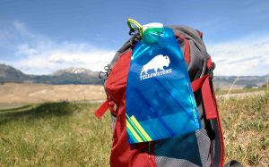 Backpack with Yellowstone water bottle