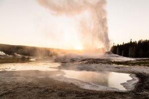 Upper Geyser Basin at Sunset