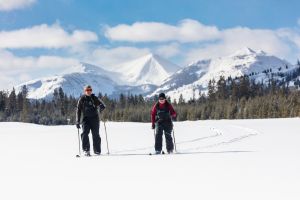 Skiers break trail in Gardners Hole