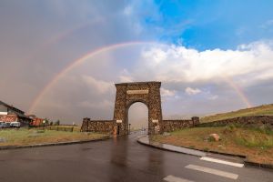 Double rainbow over Roosevelt Arch