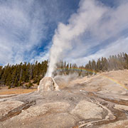 Fall-morning-Lone-Star-Geyser-eruption-with-rainbow | Yellowstone ...