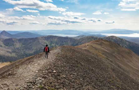 Hiker on Avalanche Peak